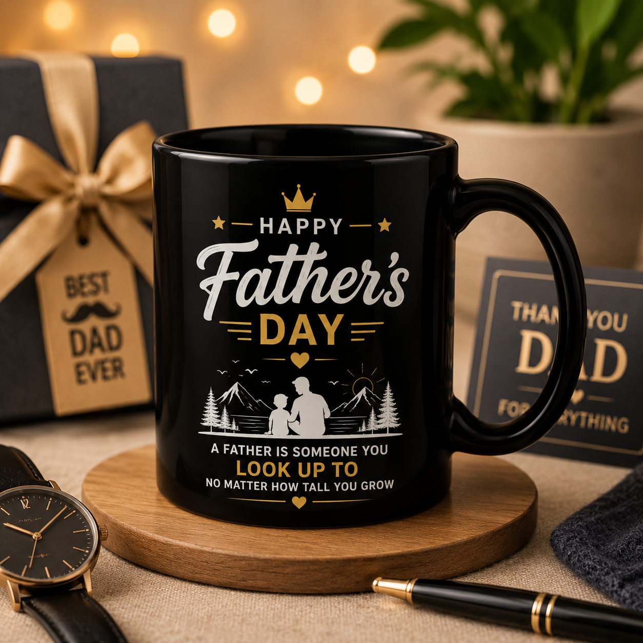 Personalized Father's Day Black Coffee Mug | Best Dad Gift Mug | OSM Gift