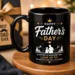 Father's Day Black Coffee Mug with Best Dad Design